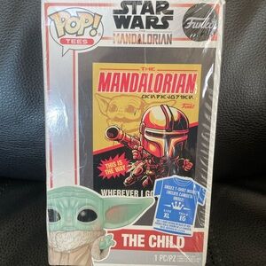 Funko Pop! Tees The Mandalorian Red Yellow Design Child Shirt New in Box XL